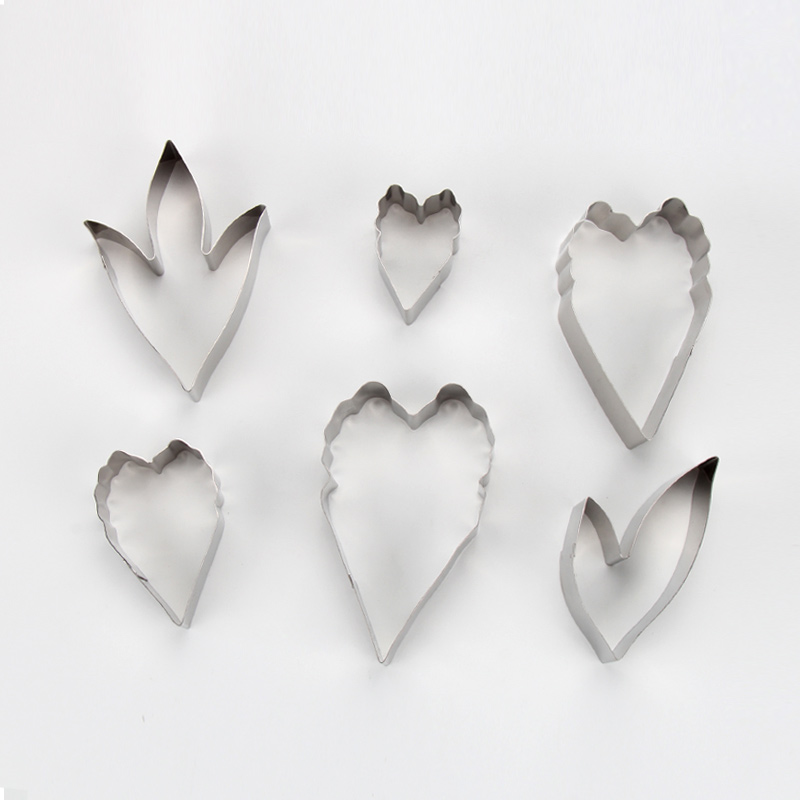HB0958H 6pcs Stainless Steel Different Flowers and Leaves Shape Cookie Cutters set