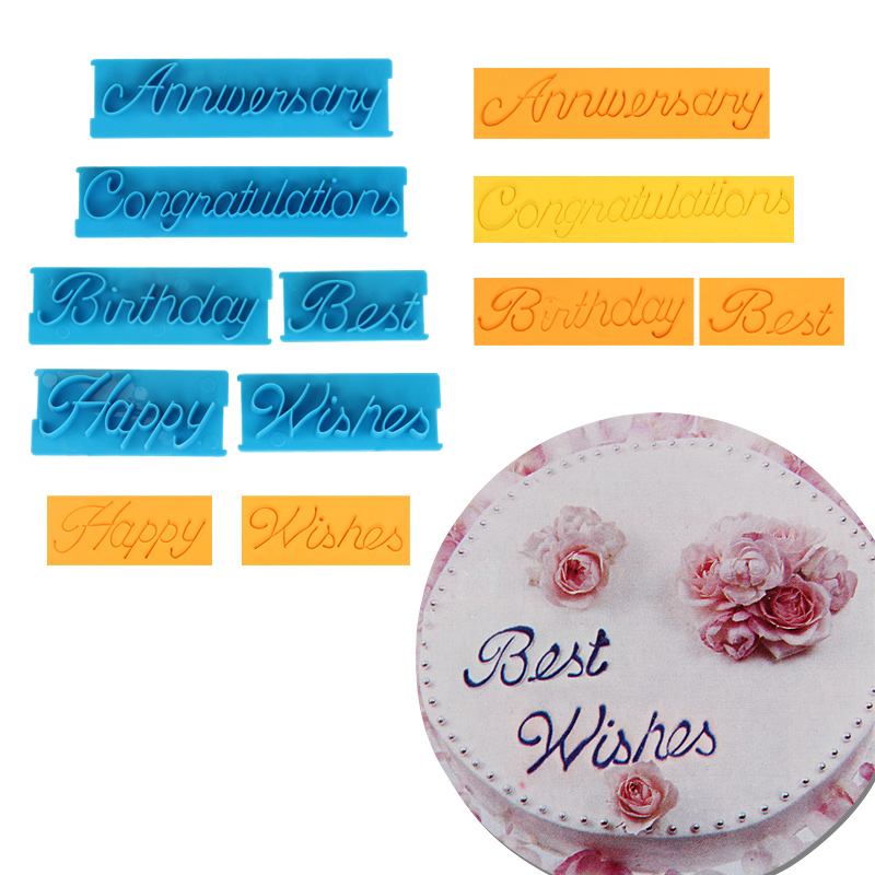 HB0963  Blessing words cake embosser for cake decoration molds set
