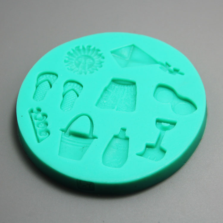 HB0967 Beach theme  silicone mold for cake fondant decorating