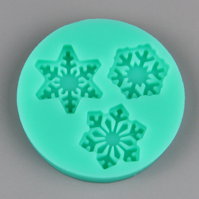 HB1025 New Three christmas snowflake cake fondant decoration silicone mold
