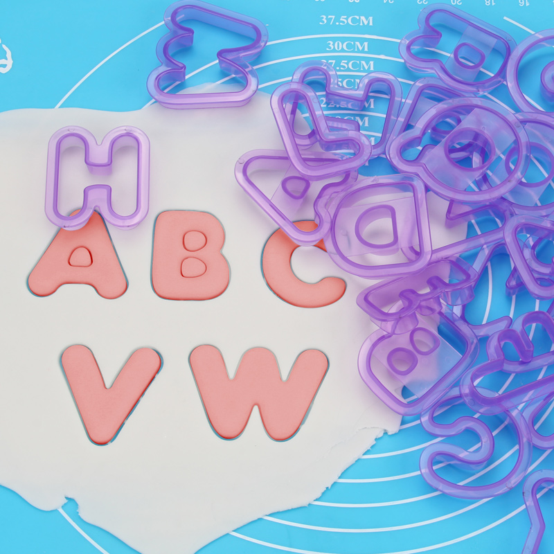 HB1060G Plastic 3D Alphabet Fondant Cake Cutters Stamps set