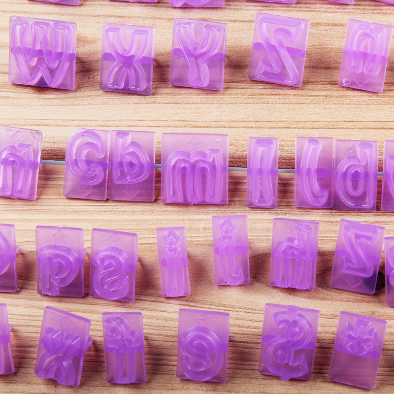 HB1060J New Plastic 64PCS letters symbols cookie cutters fondant embosser set