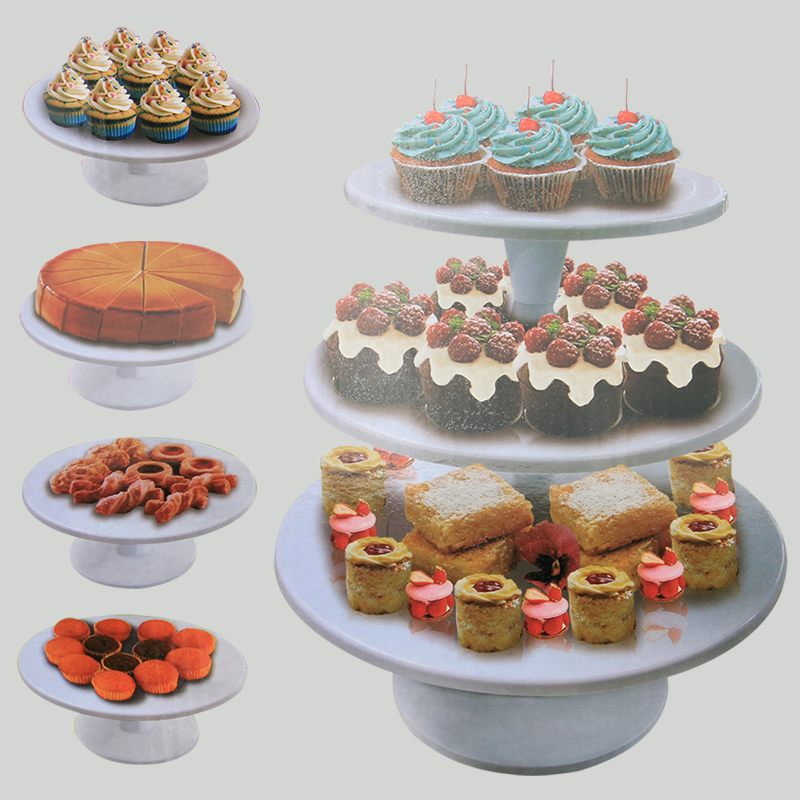 HB1078  new plastic 3 tier cake turntable stand