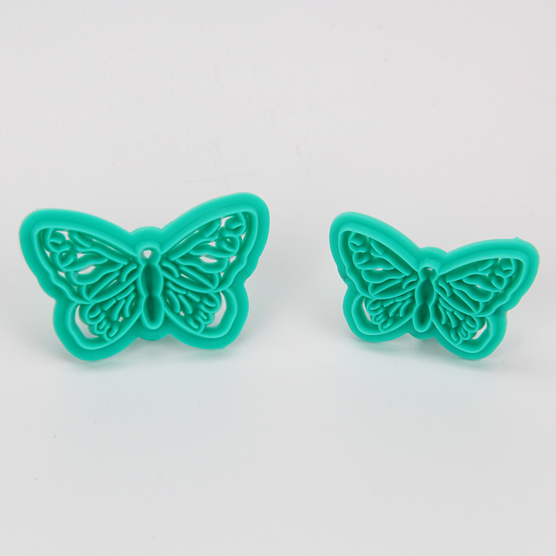 HB1094A New Plastic 2pcs Butterfly Shape Cake Fondant Press Mold set(Style A)