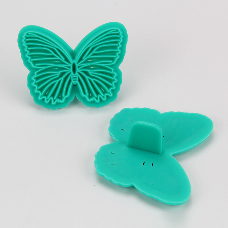 HB1094D New Plastic 2pcs Butterfly Shape Cake Fondant Press Mold set(Style D)