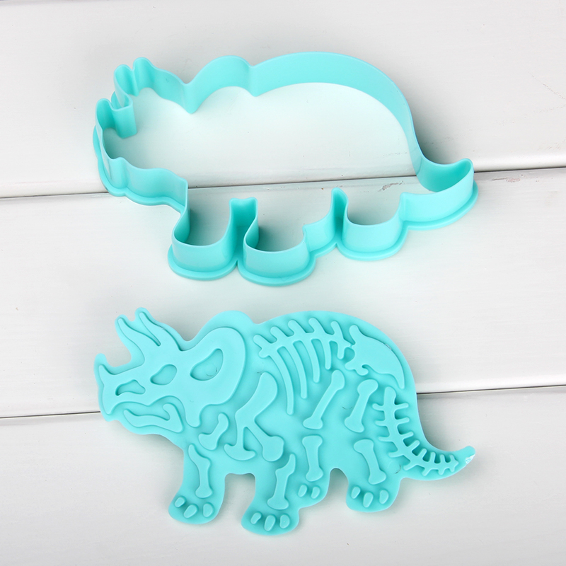 HB1094P Plastic Triceratops Shapes Cake Fondant Press Mold set