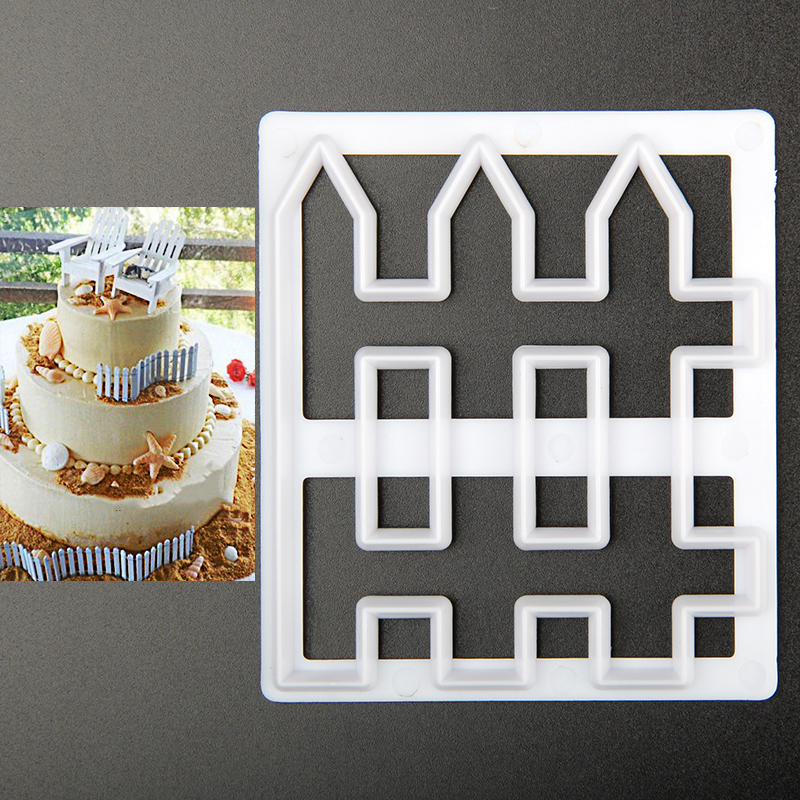 HB1099U Plastic Fence Shape Cake Fondant Press Cookie Cutters Decoration Molds set