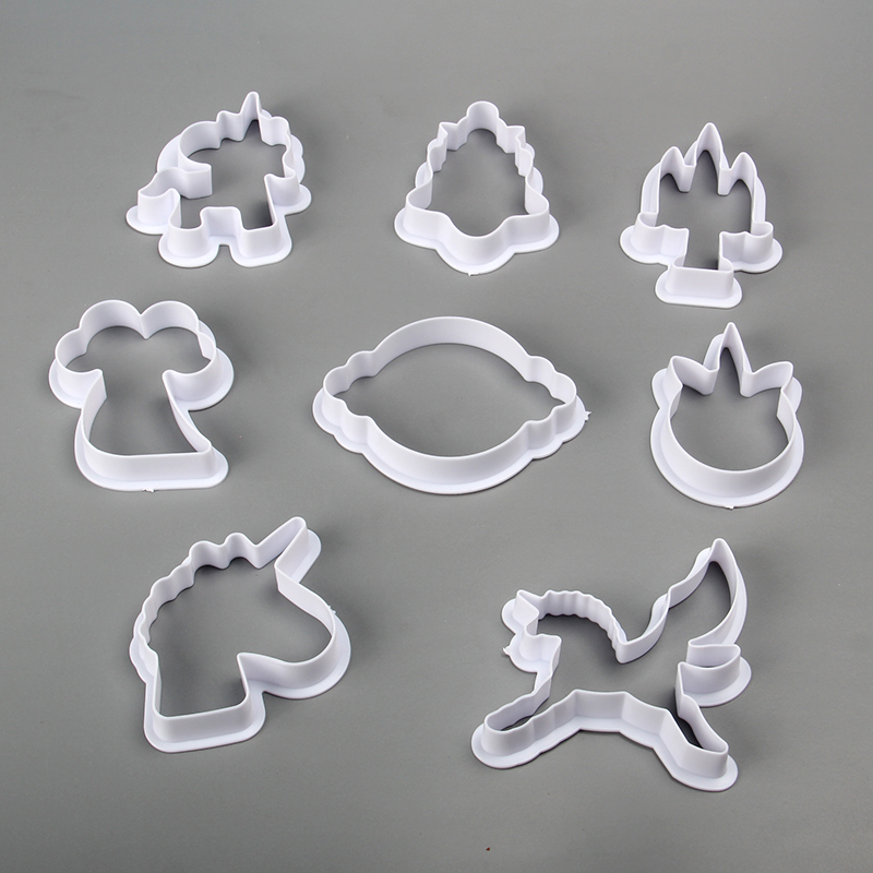 HB1100C Plastic 8pcs My Little Pony shape cookie embosser mold set