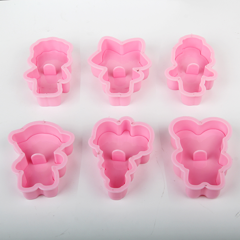 HB104P Plastic 6pcs Little Girls Series Cookie Molds set