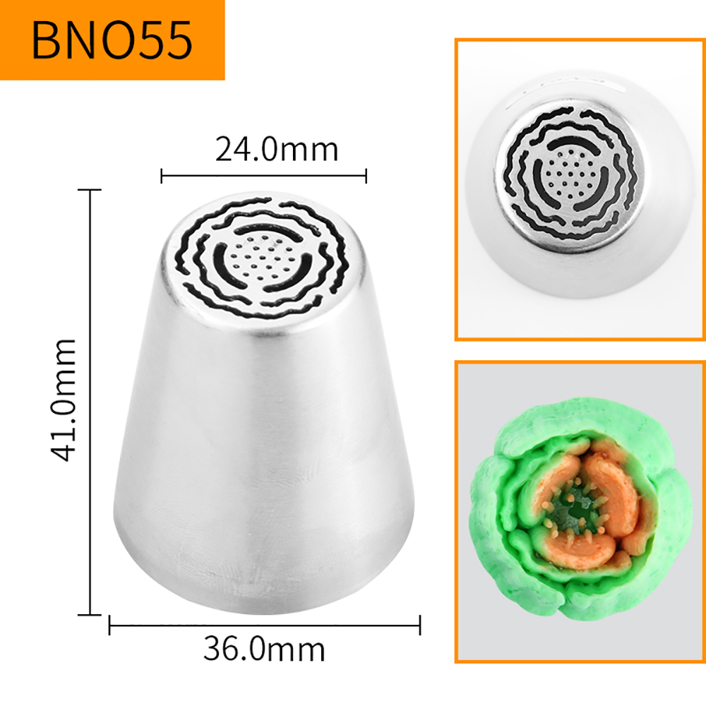 HBBNO55 FDA High Quality Stainless steel 304 Cake Decorating Flower Icing  Nozzle