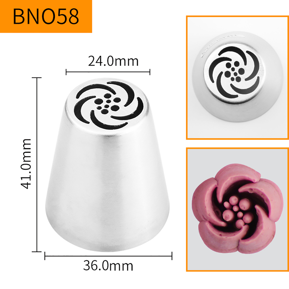 HBBNO58 FDA High Quality Stainless steel 304 Cake Decorating Flower Icing Nozzle