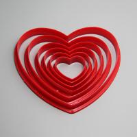 HB0211 Plastic 6pcs Heart shape cookie cutters set cake chocolate decoration set