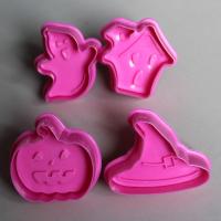 HB0468 Plastic Halloween Theme Plunger Biscuit Mold cookie cutter set baking tool