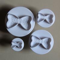 HB0508 Plastic 4pcs Butterfly Knot Cake Fondant Mold Set plunger cutter biscuit mold
