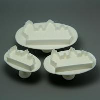 HB0571 3pcs Plastic Different Size Grove Shape Cake Fondant Mold set plunger cutter