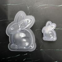 HB1059I Plastic 2pcs Transparent Big&Small Rabbits Shapes Chocolate Mould